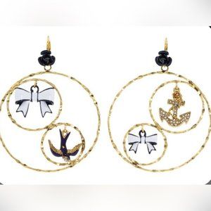 betsey johnson nautical hoop earrings
